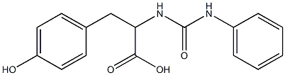 3-(4-hydroxyphenyl)-2-(phenylcarbamoylamino)propanoic acid Struktur