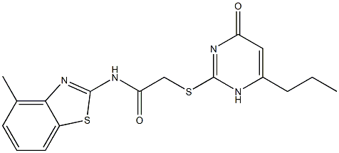 N-(4-methyl-1,3-benzothiazol-2-yl)-2-[(4-oxo-6-propyl-1H-pyrimidin-2-yl)sulfanyl]acetamide Struktur