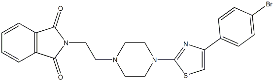 2-[2-[4-[4-(4-bromophenyl)-1,3-thiazol-2-yl]piperazin-1-yl]ethyl]isoindole-1,3-dione Struktur