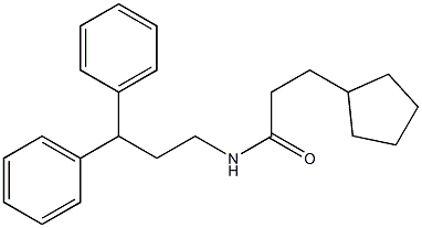 3-cyclopentyl-N-(3,3-diphenylpropyl)propanamide Struktur