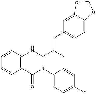 2-[1-(1,3-benzodioxol-5-yl)propan-2-yl]-3-(4-fluorophenyl)-1,2-dihydroquinazolin-4-one Struktur