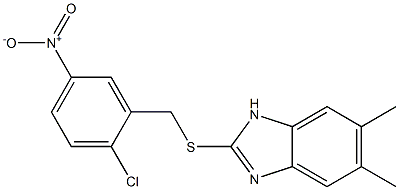 2-[(2-chloro-5-nitrophenyl)methylsulfanyl]-5,6-dimethyl-1H-benzimidazole Struktur