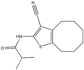 N-(3-cyano-4,5,6,7,8,9-hexahydrocycloocta[b]thiophen-2-yl)-2-methylpropanamide Struktur