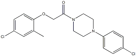 2-(4-chloro-2-methylphenoxy)-1-[4-(4-chlorophenyl)piperazin-1-yl]ethanone Struktur