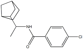 N-[1-(3-bicyclo[2.2.1]heptanyl)ethyl]-4-chlorobenzamide Struktur