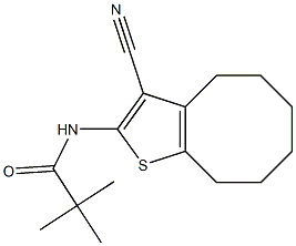 N-(3-cyano-4,5,6,7,8,9-hexahydrocycloocta[b]thiophen-2-yl)-2,2-dimethylpropanamide Struktur