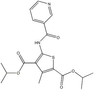 dipropan-2-yl 3-methyl-5-(pyridine-3-carbonylamino)thiophene-2,4-dicarboxylate Struktur