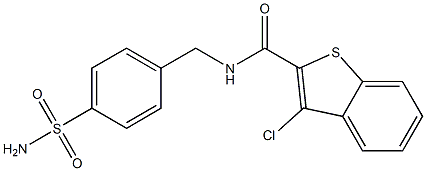 3-chloro-N-[(4-sulfamoylphenyl)methyl]-1-benzothiophene-2-carboxamide Struktur