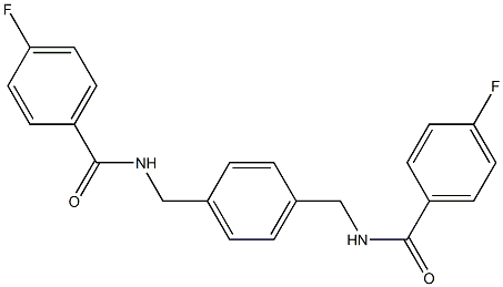 4-fluoro-N-[[4-[[(4-fluorobenzoyl)amino]methyl]phenyl]methyl]benzamide Struktur