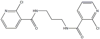 2-chloro-N-[3-[(2-chloropyridine-3-carbonyl)amino]propyl]pyridine-3-carboxamide Struktur