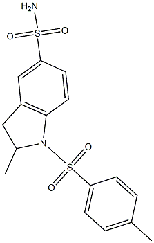 2-methyl-1-(4-methylphenyl)sulfonyl-2,3-dihydroindole-5-sulfonamide Struktur