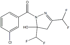 [3,5-bis(difluoromethyl)-5-hydroxy-4H-pyrazol-1-yl]-(3-chlorophenyl)methanone Struktur