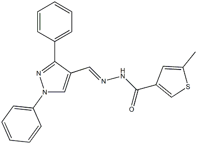 N-[(E)-(1,3-diphenylpyrazol-4-yl)methylideneamino]-5-methylthiophene-3-carboxamide Struktur