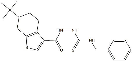 1-benzyl-3-[(6-tert-butyl-4,5,6,7-tetrahydro-1-benzothiophene-3-carbonyl)amino]thiourea Struktur