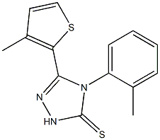 4-(2-methylphenyl)-3-(3-methylthiophen-2-yl)-1H-1,2,4-triazole-5-thione Struktur