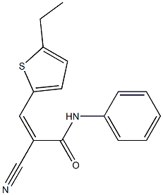 (Z)-2-cyano-3-(5-ethylthiophen-2-yl)-N-phenylprop-2-enamide Struktur