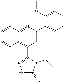 4-ethyl-3-[2-(2-methoxyphenyl)quinolin-4-yl]-1H-1,2,4-triazole-5-thione Struktur