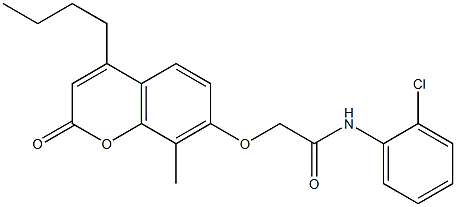 2-(4-butyl-8-methyl-2-oxochromen-7-yl)oxy-N-(2-chlorophenyl)acetamide Struktur