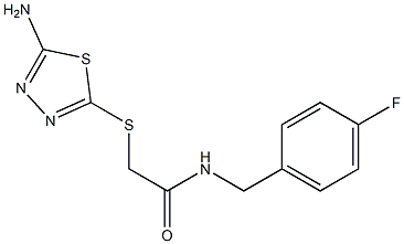 2-[(5-amino-1,3,4-thiadiazol-2-yl)sulfanyl]-N-[(4-fluorophenyl)methyl]acetamide Struktur