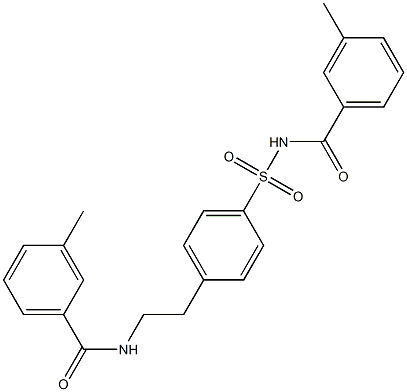 3-methyl-N-[2-[4-[(3-methylbenzoyl)sulfamoyl]phenyl]ethyl]benzamide Struktur