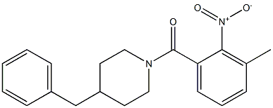 (4-benzylpiperidin-1-yl)-(3-methyl-2-nitrophenyl)methanone Struktur