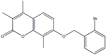 7-[(2-bromophenyl)methoxy]-3,4,8-trimethylchromen-2-one Struktur