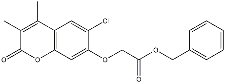 benzyl 2-(6-chloro-3,4-dimethyl-2-oxochromen-7-yl)oxyacetate Struktur