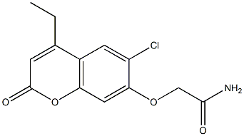 2-(6-chloro-4-ethyl-2-oxochromen-7-yl)oxyacetamide Struktur