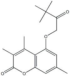 5-(3,3-dimethyl-2-oxobutoxy)-3,4,7-trimethylchromen-2-one Struktur