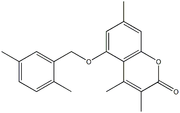 5-[(2,5-dimethylphenyl)methoxy]-3,4,7-trimethylchromen-2-one Struktur