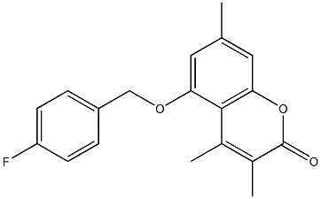 5-[(4-fluorophenyl)methoxy]-3,4,7-trimethylchromen-2-one Struktur