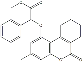 methyl 2-[(3-methyl-6-oxo-7,8,9,10-tetrahydrobenzo[c]chromen-1-yl)oxy]-2-phenylacetate Struktur