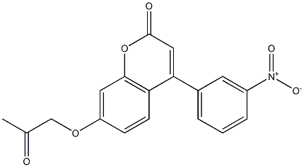 4-(3-nitrophenyl)-7-(2-oxopropoxy)chromen-2-one Struktur