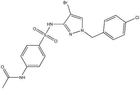 N-[4-[[4-bromo-1-[(4-chlorophenyl)methyl]pyrazol-3-yl]sulfamoyl]phenyl]acetamide