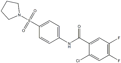 2-chloro-4,5-difluoro-N-(4-pyrrolidin-1-ylsulfonylphenyl)benzamide Struktur