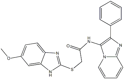 2-[(6-methoxy-1H-benzimidazol-2-yl)sulfanyl]-N-(2-phenylimidazo[1,2-a]pyridin-3-yl)acetamide Struktur