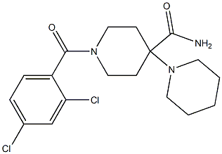 1-(2,4-dichlorobenzoyl)-4-piperidin-1-ylpiperidine-4-carboxamide Struktur