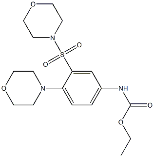 ethyl N-(4-morpholin-4-yl-3-morpholin-4-ylsulfonylphenyl)carbamate Struktur