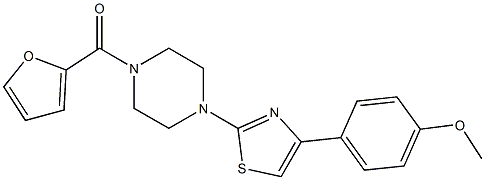 furan-2-yl-[4-[4-(4-methoxyphenyl)-1,3-thiazol-2-yl]piperazin-1-yl]methanone Struktur