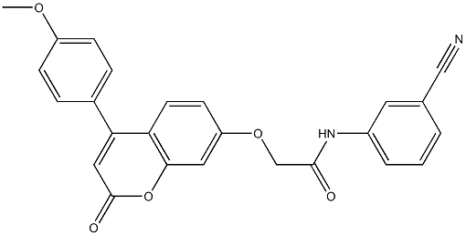 N-(3-cyanophenyl)-2-[4-(4-methoxyphenyl)-2-oxochromen-7-yl]oxyacetamide Struktur