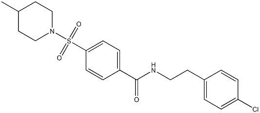 N-[2-(4-chlorophenyl)ethyl]-4-(4-methylpiperidin-1-yl)sulfonylbenzamide Struktur