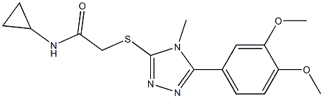 N-cyclopropyl-2-[[5-(3,4-dimethoxyphenyl)-4-methyl-1,2,4-triazol-3-yl]sulfanyl]acetamide Struktur