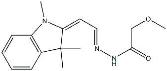 2-methoxy-N-[(E)-[(2E)-2-(1,3,3-trimethylindol-2-ylidene)ethylidene]amino]acetamide Struktur