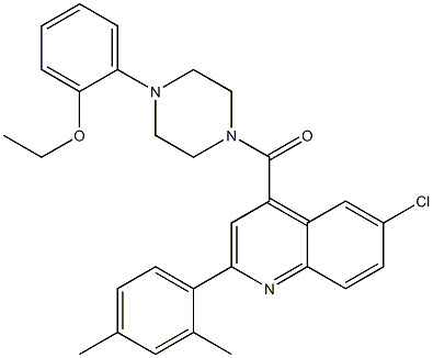 [6-chloro-2-(2,4-dimethylphenyl)quinolin-4-yl]-[4-(2-ethoxyphenyl)piperazin-1-yl]methanone Struktur