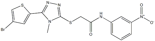 2-[[5-(4-bromothiophen-2-yl)-4-methyl-1,2,4-triazol-3-yl]sulfanyl]-N-(3-nitrophenyl)acetamide Struktur