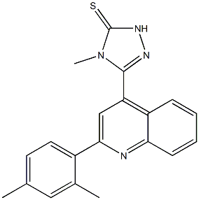 3-[2-(2,4-dimethylphenyl)quinolin-4-yl]-4-methyl-1H-1,2,4-triazole-5-thione Struktur