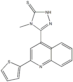 4-methyl-3-(2-thiophen-2-ylquinolin-4-yl)-1H-1,2,4-triazole-5-thione Struktur