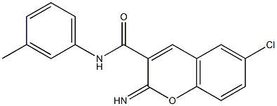 6-chloro-2-imino-N-(3-methylphenyl)chromene-3-carboxamide Struktur