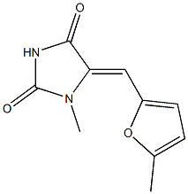 (5Z)-1-methyl-5-[(5-methylfuran-2-yl)methylidene]imidazolidine-2,4-dione Struktur