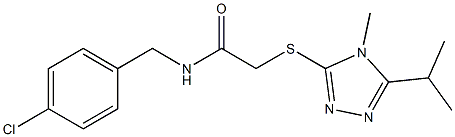 N-[(4-chlorophenyl)methyl]-2-[(4-methyl-5-propan-2-yl-1,2,4-triazol-3-yl)sulfanyl]acetamide Struktur